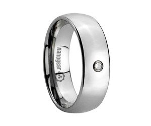 Classic tungsten carbide ring with cubic zirconia stone "MURETTUS"