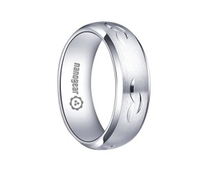 Hand-carved brushed white tungsten carbide ring "ESQUEMARIS"