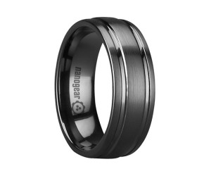 Brushed ceramic ring with two grooves "EMARTON"